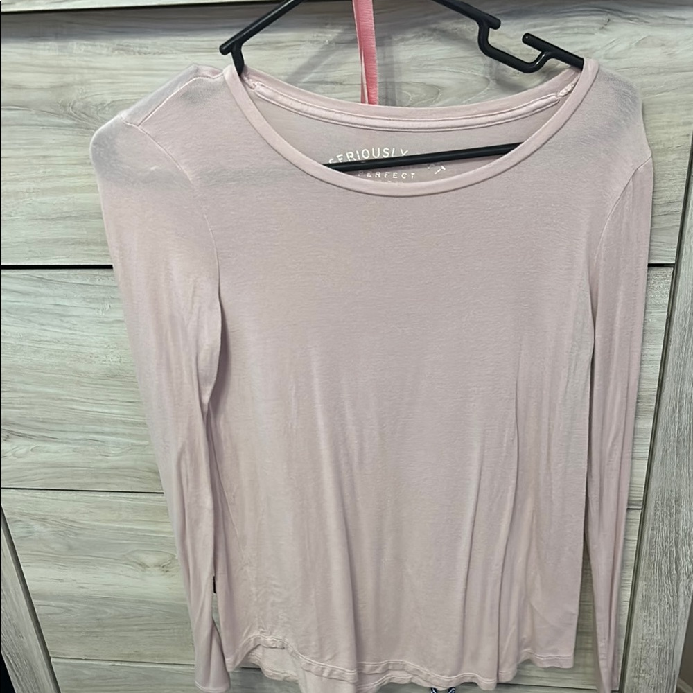 Aeropostale Light Pink Long Sleeve Blouse